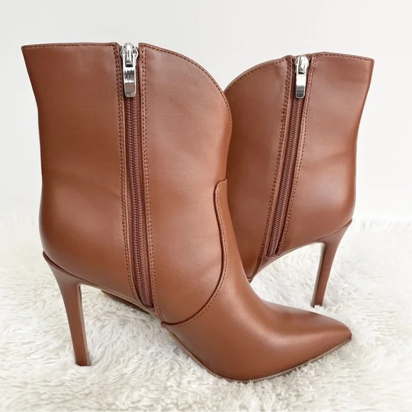 NWT 9.5 Nine West light brown stiletto pointed toe booties - Picture 3 of 10